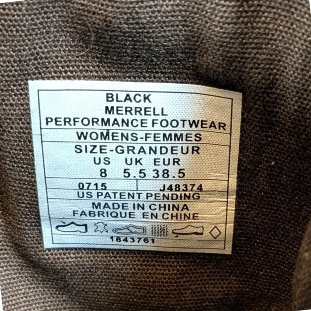 Merrell Black Tall Boots; Leather Suede M-Select Dry Waterproof Zip